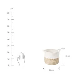 Korb Rund Ø26cm COTTON BRAID In Natur-Weiß -Home Decoration&Supplies butlers korb rund o26cm cotton braid in natur weiss 2