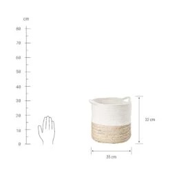Korb Rund Ø35cm COTTON BRAID In Natur-Weiß -Home Decoration&Supplies butlers korb rund o35cm cotton braid in natur weiss 2