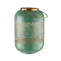 Laterne Höhe 30cm EMILIE In Mint-Gold