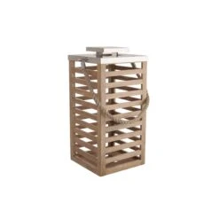 Laterne Mangoholz Höhe 54cm SHORE In Braun