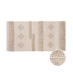 Läufer Mit Fransen L 140 X B 70cm ALL NATURE In Creme