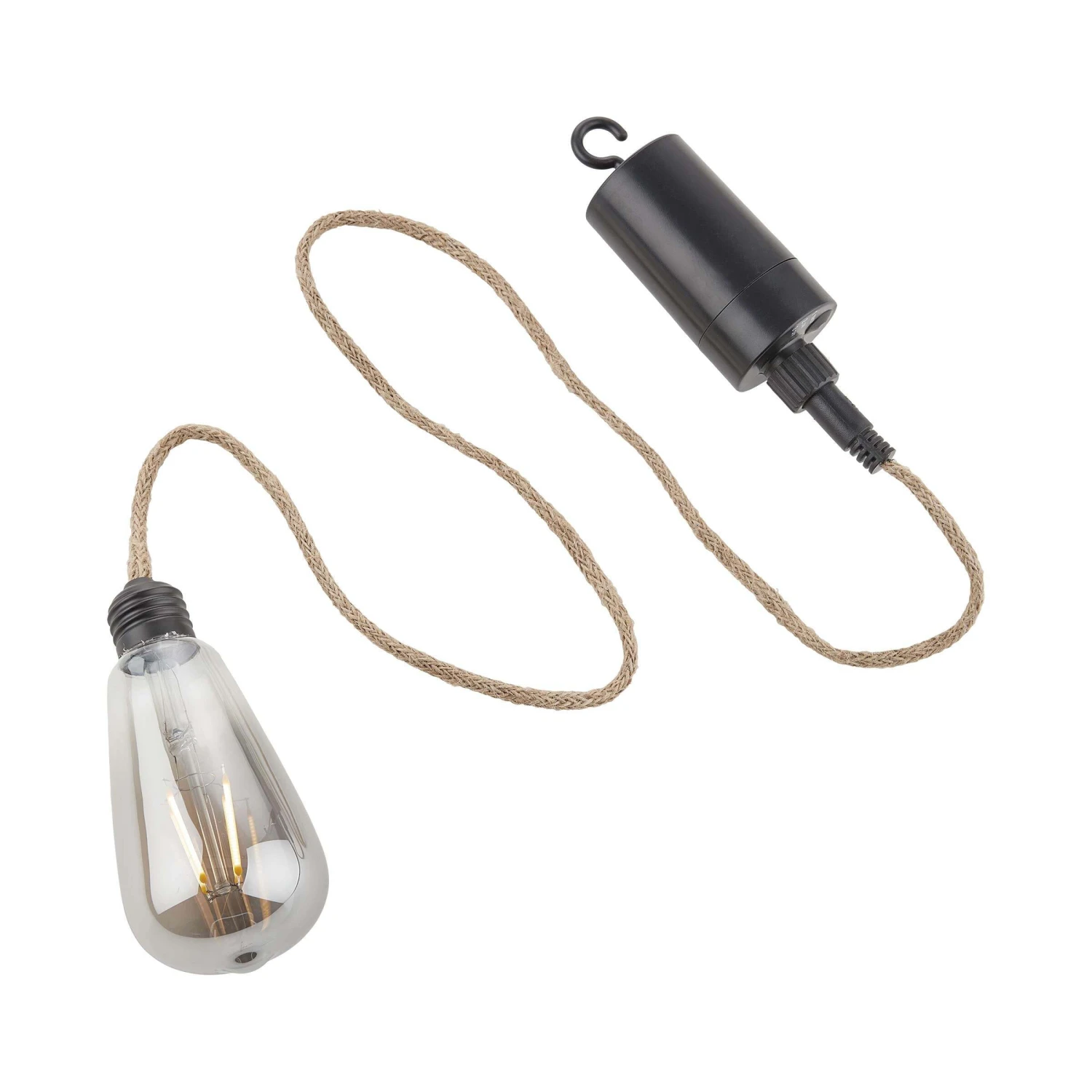 LED-Hängeleuchte Mit Jutekordel Und Aufhängung BULB LIGHT In Schwarz 8 LED-Hängeleuchte Mit Jutekordel Und Aufhängung BULB LIGHT In Schwarz – Bild 6