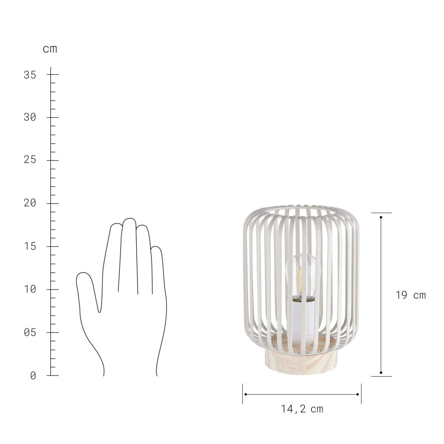 LED Laterne Höhe 19cm NORDICA In Beige 7 LED Laterne Höhe 19cm NORDICA In Beige – Bild 5