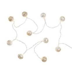 LED-Lichterkette Metallball 10 Lichter Mit USB-Batteriefach ORIENTAL LIGHTS In Silber 10 LED-Lichterkette Metallball 10 Lichter Mit USB-Batteriefach ORIENTAL LIGHTS In Silber -Home Decoration&Supplies butlers led lichterkette metallball 10 lichter mit usb batteriefach oriental lights in silber 3