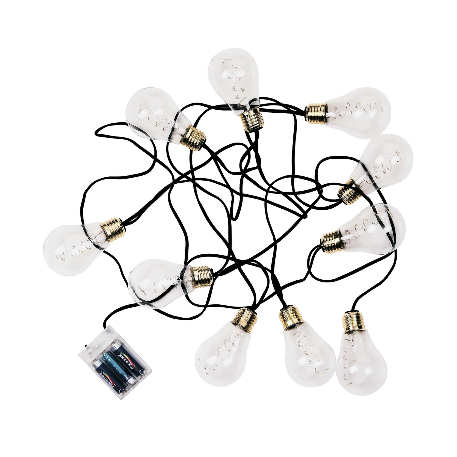 LED Lichterkette Mit Naturseil 10 Lichter, Batteriebetrieben BULB LIGHTS In Schwarz 5 LED Lichterkette Mit Naturseil 10 Lichter, Batteriebetrieben BULB LIGHTS In Schwarz – Bild 3