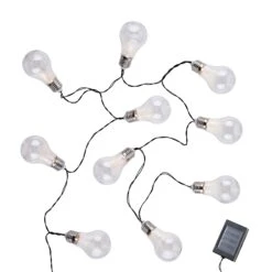 Lichterkette Solar Mit 10 Glühbirnen SUNLIGHT In Transparent -Home Decoration&Supplies butlers lichterkette solar mit 10 gluhbirnen sunlight in transparent 2