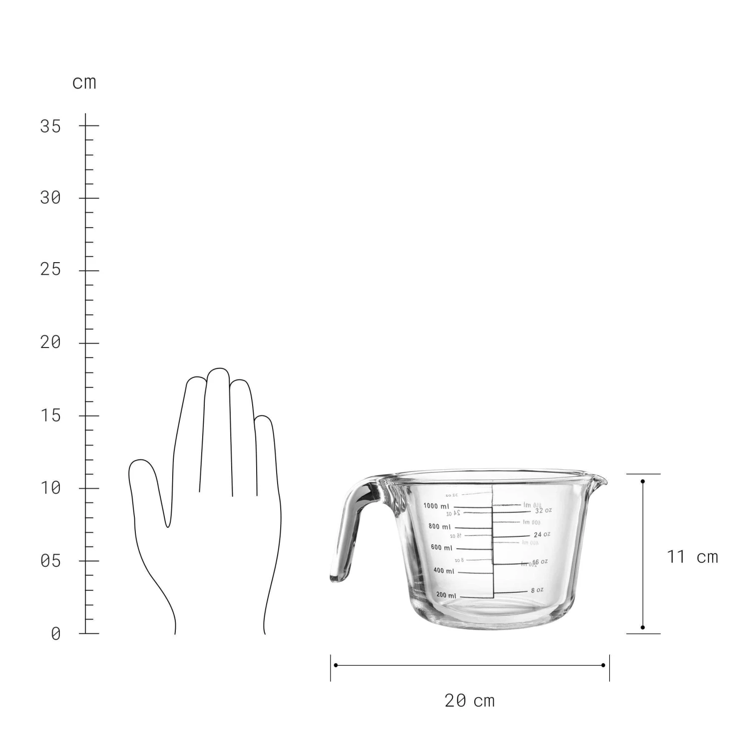 Messbecher Aus Glas 1000ml RECIPE In Transparent 5 Messbecher Aus Glas 1000ml RECIPE In Transparent – Bild 3