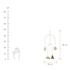 Mobile 4 Ornamente Länge 48cm PEACEFUL HOME In Gold -Home Decoration&Supplies butlers mobile 4 ornamente lange 48cm peaceful home in gold 2