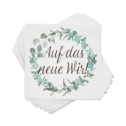 Papierserviette Auf Das Neue Wir! 20 Stück APRÈS In Weiß