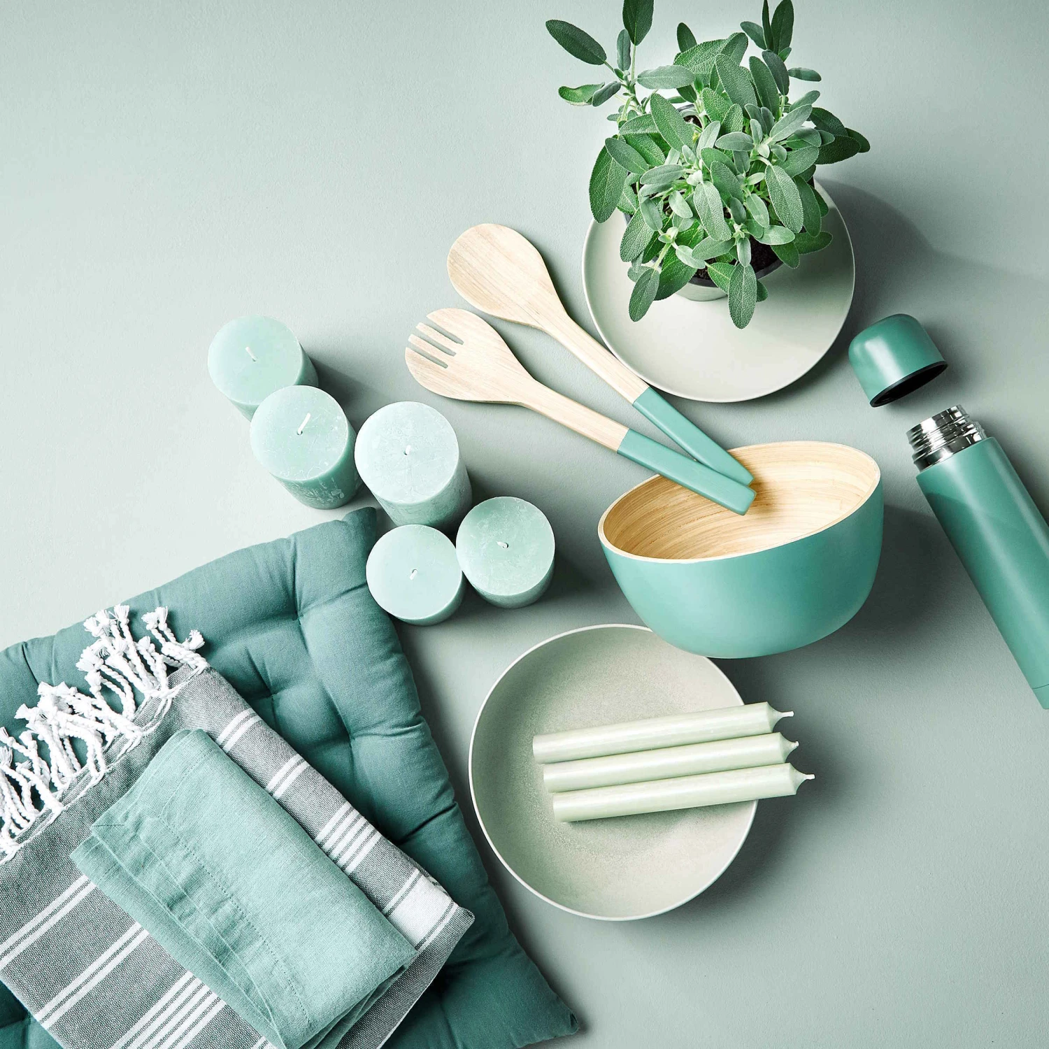 Salatbesteck 2-tlg. BAMBOO In Salbei 6 Salatbesteck 2-tlg. BAMBOO In Salbei – Bild 4