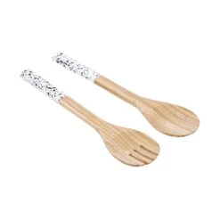 Salatbesteck 2-tlg. BAMBOO In Weiß-Schwarz