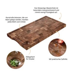 Schneidebrett Mit Saftrille Und Intarsien L 50 X B 27cm ACACIA In Braun -Home Decoration&Supplies butlers schneidebrett mit saftrille und intarsien l 50 x b 27cm acacia in braun 2