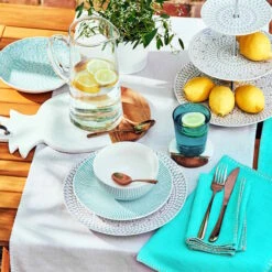 Serviette L 42 X B 42cm FINCA In Türkis -Home Decoration&Supplies butlers serviette l 42 x b 42cm finca in turkis 3