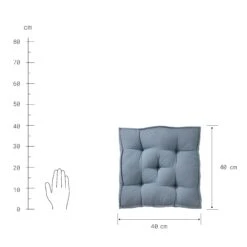 Sitzkissen L 40 X B 40cm SOLID In Blau -Home Decoration&Supplies butlers sitzkissen l 40 x b 40cm solid in blau 3