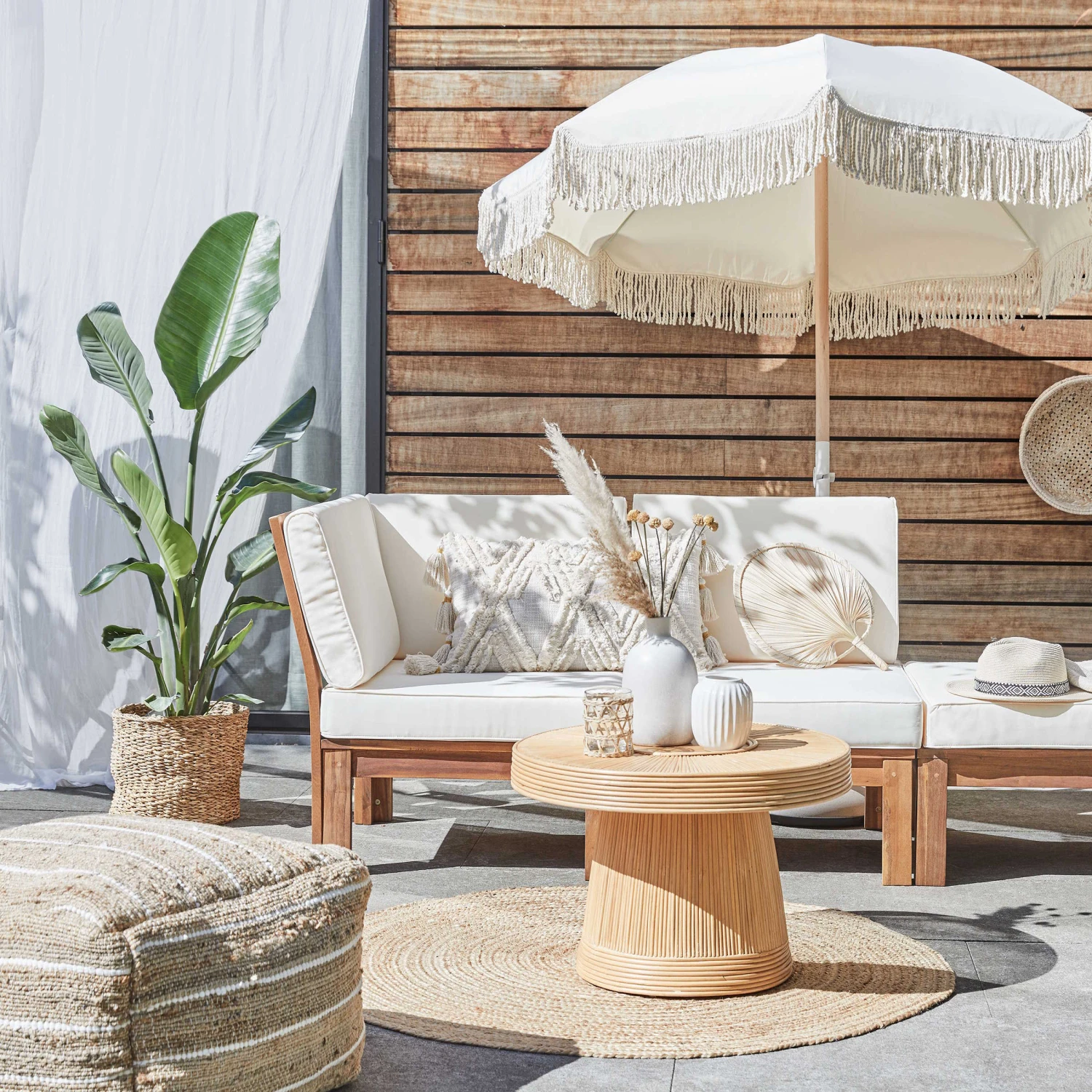 Sitzpouf B 50 X H 35cm ALL NATURE In Natur 4 Sitzpouf B 50 X H 35cm ALL NATURE In Natur – Bild 2