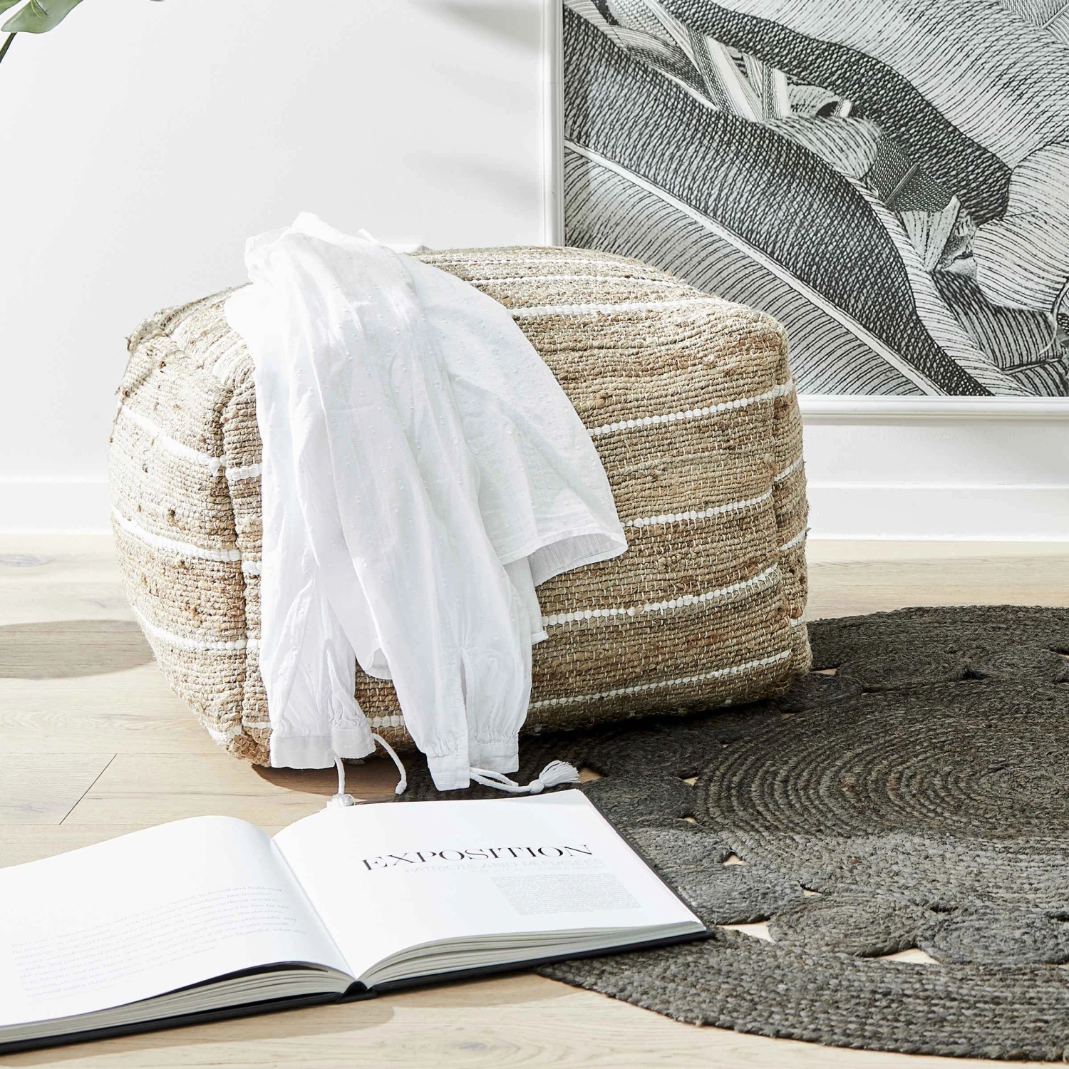 Sitzpouf B 50 X H 35cm ALL NATURE In Natur 9 Sitzpouf B 50 X H 35cm ALL NATURE In Natur – Bild 7