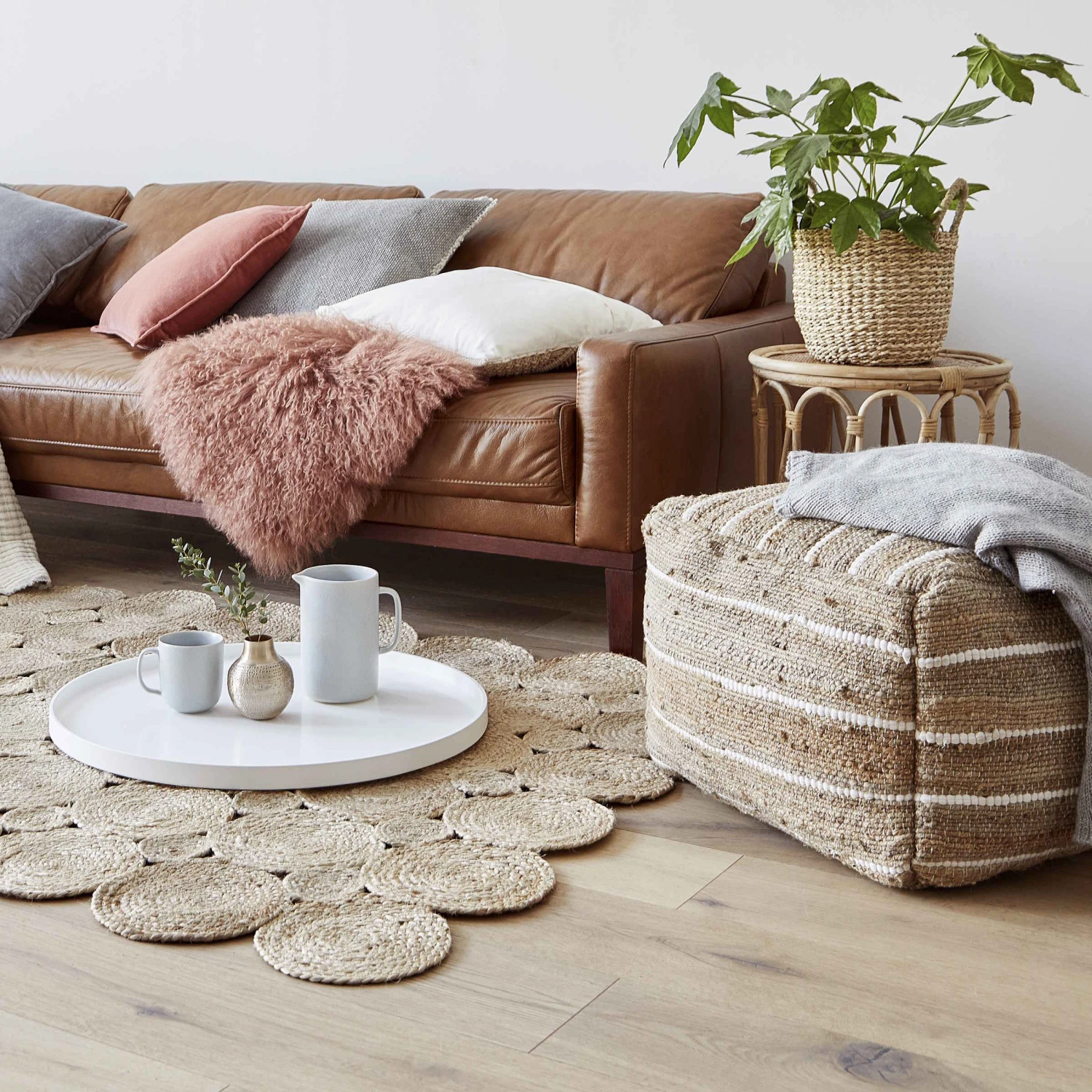 Sitzpouf B 50 X H 35cm ALL NATURE In Natur 10 Sitzpouf B 50 X H 35cm ALL NATURE In Natur – Bild 8