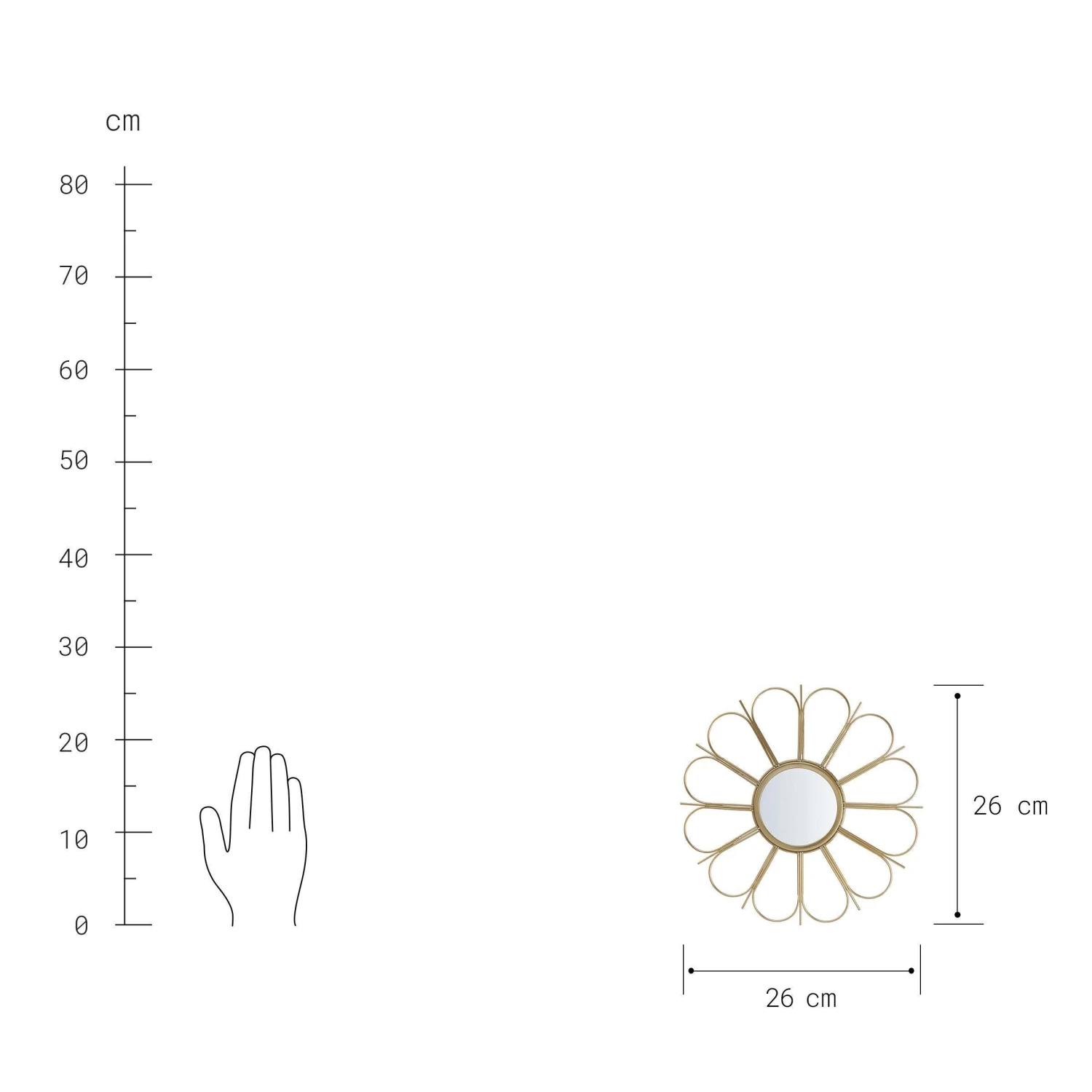 Spiegel Blume Ø26cm FIORE In Gold 4 Spiegel Blume Ø26cm FIORE In Gold – Bild 2