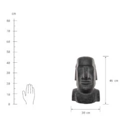 Statue Höhe 46cm MOAI In Grau -Home Decoration&Supplies butlers statue hohe 46cm moai in grau 2