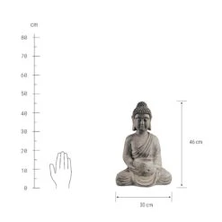 Statue Mit Kerzenteller Höhe 46cm BUDDHA In Grau -Home Decoration&Supplies butlers statue mit kerzenteller hohe 46cm buddha in grau 2