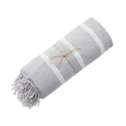 Strandtuch L 200 X B 180cm SURFSIDE In Hellgrau -Home Decoration&Supplies butlers strandtuch l 200 x b 180cm surfside in hellgrau 5