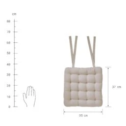 Stuhlkissen Mit Bändchen L 35 X B 37cm SOLID In Beige -Home Decoration&Supplies butlers stuhlkissen mit bandchen l 35 x b 37cm solid in beige 3