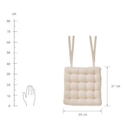 Stuhlkissen Mit Bändchen L 35 X B 37cm SOLID In Creme -Home Decoration&Supplies butlers stuhlkissen mit bandchen l 35 x b 37cm solid in creme 2