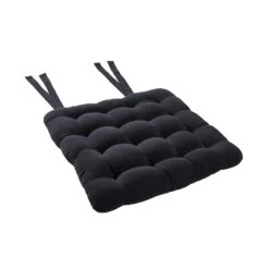 Stuhlkissen Mit Bändchen L 35 X B 37cm SOLID In Schwarz -Home Decoration&Supplies butlers stuhlkissen mit bandchen l 35 x b 37cm solid in schwarz 3