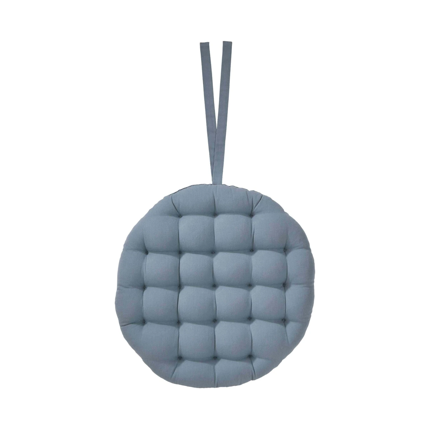 Stuhlkissen Mit Bändchen Ø42cm SOLID In Blau 3 Stuhlkissen Mit Bändchen Ø42cm SOLID In Blau