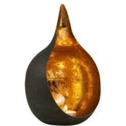 Teelichthalter Höhe 20cm DELIGHT In Schwarz-Gold -Home Decoration&Supplies butlers teelichthalter hohe 20cm delight in schwarz gold 3