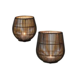 Teelichthalter-Set 2-tlg. YOKO In Schwarz-Gold