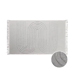 Teppich Mit Fransen L 120 X B 180cm COTTON WAY In Hellgrau