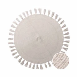Teppich Mit Quasten Ø110cm ALL NATURE In Creme