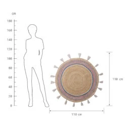 Teppich Rainbow Mit Quasten Ø110cm ALL NATURE In Natur-Bunt -Home Decoration&Supplies butlers teppich rainbow mit quasten o110cm all nature in natur bunt 2