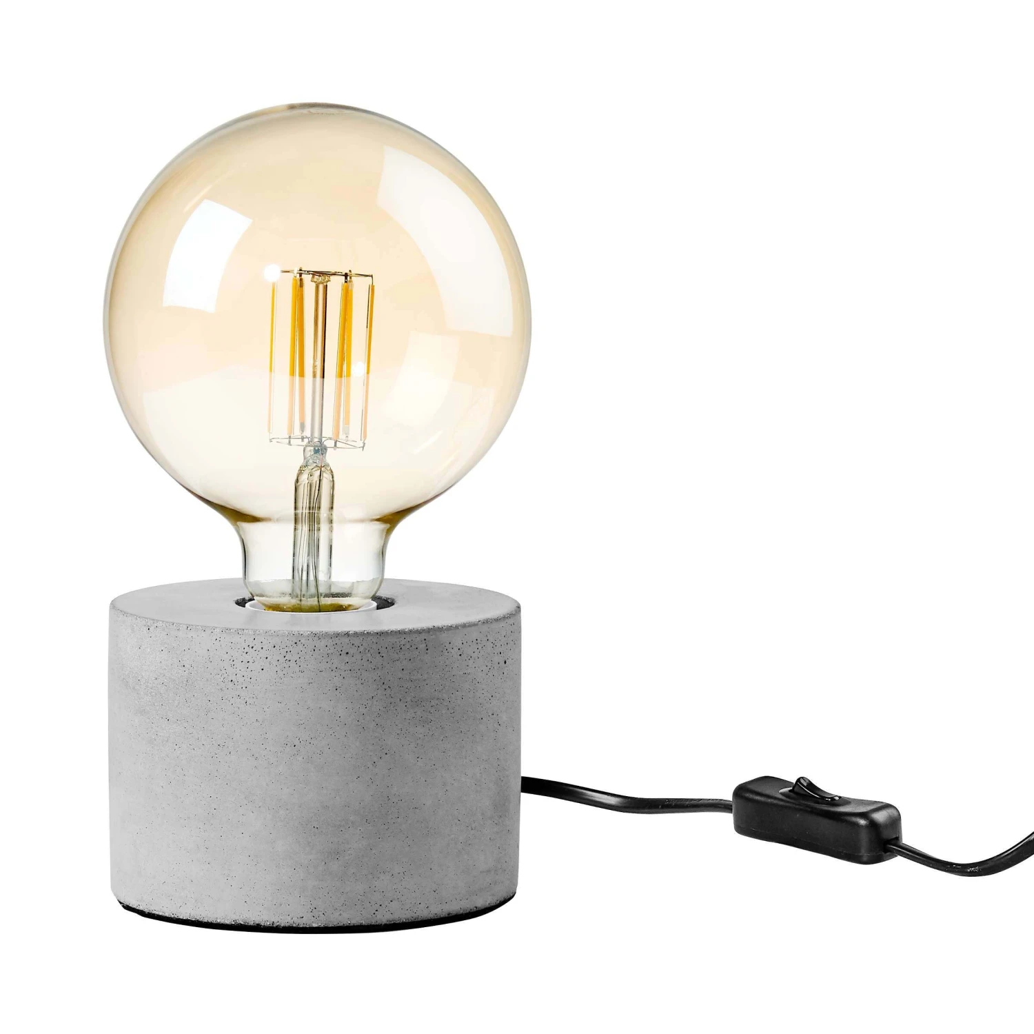 Tischleuchte Mit Betonfuß Ø 13 Cm STILO In Hellgrau 3 Tischleuchte Mit Betonfuß Ø 13 Cm STILO In Hellgrau