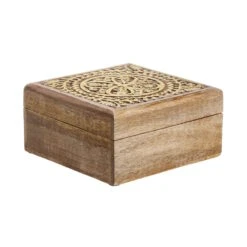 Truhe Mit Schnitzerei L 17 X B 17cm TREASURE In Hellbraun-Gold -Home Decoration&Supplies butlers truhe mit schnitzerei l 17 x b 17cm treasure in hellbraun gold 3