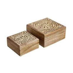 Truhe Mit Schnitzerei L 17 X B 17cm TREASURE In Hellbraun-Gold -Home Decoration&Supplies butlers truhe mit schnitzerei l 17 x b 17cm treasure in hellbraun gold 5