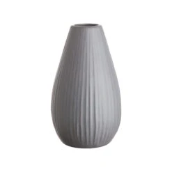 Vase Höhe 16cm RIFFLE In Grau