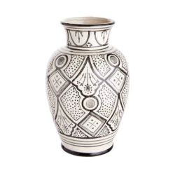 Vase Höhe 33cm MOROCCO In Creme-Grau