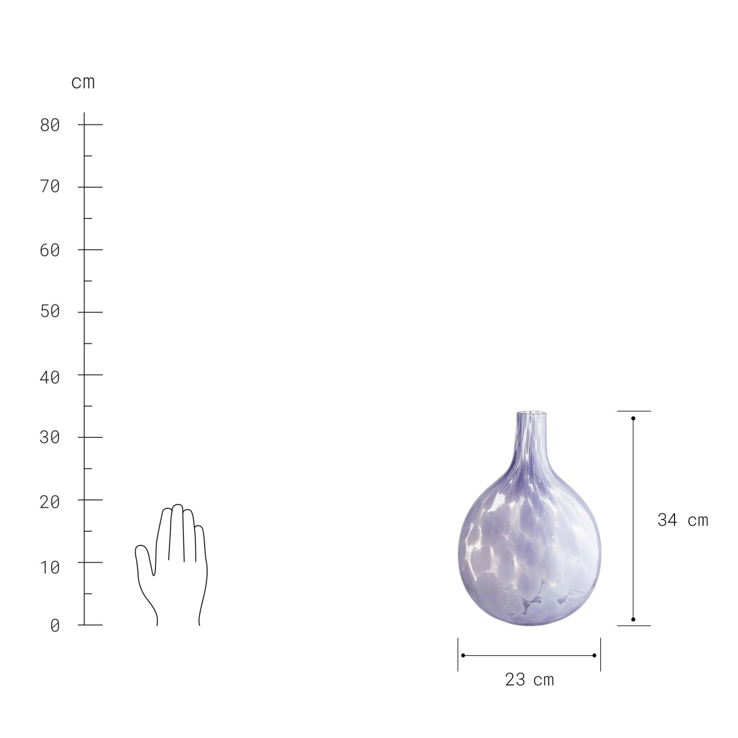 Vase Rund Höhe 34cm BLUEBLOSSOM In Pastelllila 6 Vase Rund Höhe 34cm BLUEBLOSSOM In Pastelllila – Bild 4