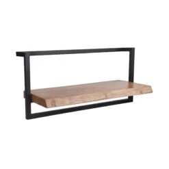 Wandregal Länge 65cm MANGOLINE In Natur-Schwarz