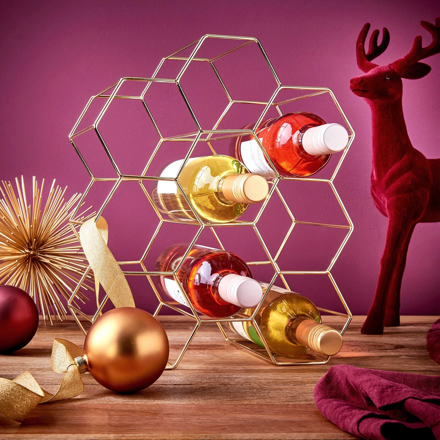 Weinregal Für 9 Flaschen L 36 X H 30cm CUBICLE In Gold 4 Weinregal Für 9 Flaschen L 36 X H 30cm CUBICLE In Gold – Bild 2