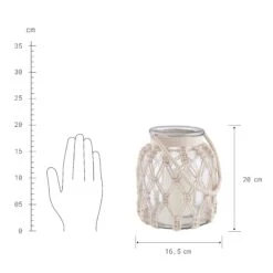 Windlicht Höhe 20cm MACRAMÉ In Creme -Home Decoration&Supplies butlers windlicht hohe 20cm macrame in creme 2