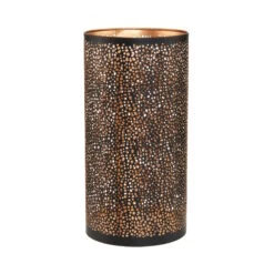 Windlicht Punktdesign Höhe 25 Cm LUMINOUS In Schwarz-Gold