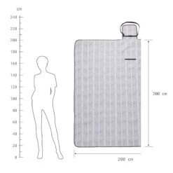 XXL-Picknickdecke Streifen L 200 X B 200cm GET TOGETHER In Hellgrau-Anthrazit -Home Decoration&Supplies butlers xxl picknickdecke streifen l 200 x b 200cm get together in hellgrau anthrazit 2